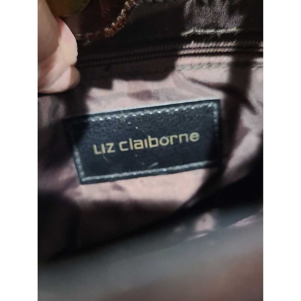 Vintage Liz Claiborne small woven crossbody bag brown purse zip top closure boho - Picture 3 of 12